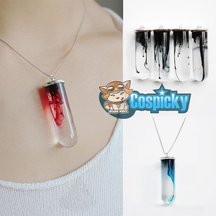 Red/Black/Blue Test Tube Resin Necklace - Cospicky