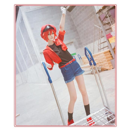 [Reservation] Cells at Work Hataraku Saibou Red Blood Cell Cosplay Costume C12722 - Cospicky