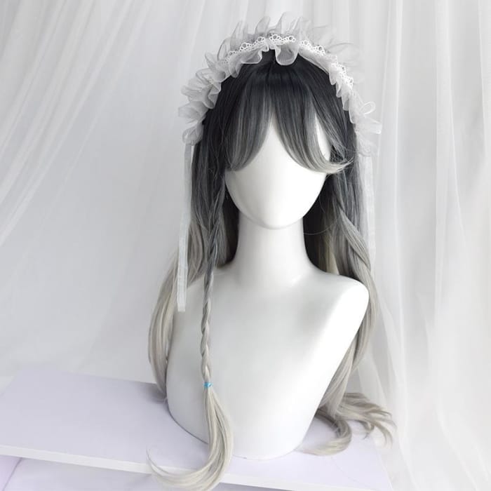 [Reservation]Pastel Black-Grey Long Curl Lolita Wig C13729 - Cospicky