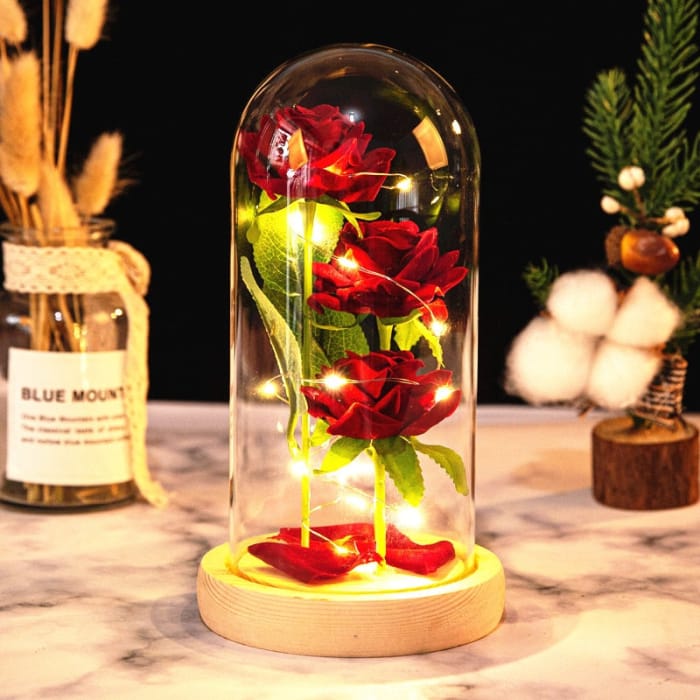 Rose LED Light In Glass - E-2 - gift