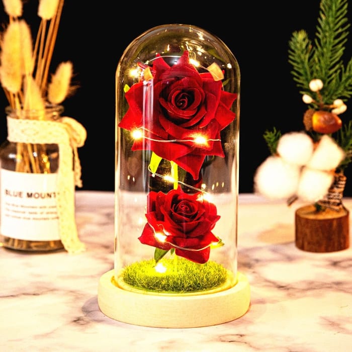 Rose LED Light In Glass - F-1 - gift
