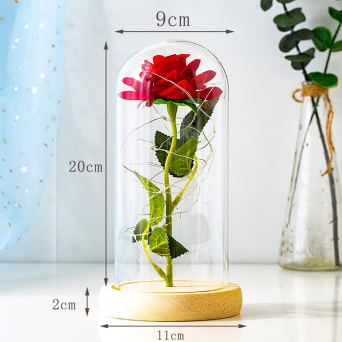 Rose LED Light In Glass - gift
