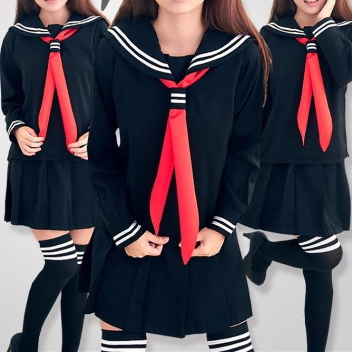 S-XL 3 colors Sailor Seifuku School Uniform Set CP153570 - Cospicky