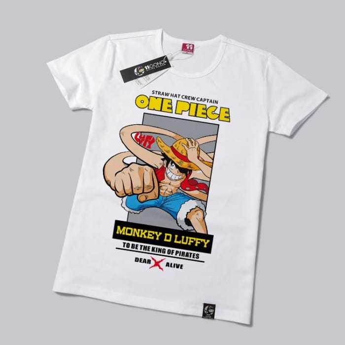 S-XL Grey/White Luffy Cartoon T-shirt CP165323 - Cospicky