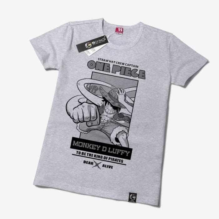 S-XL Grey/White Luffy Cartoon T-shirt CP165323 - Cospicky