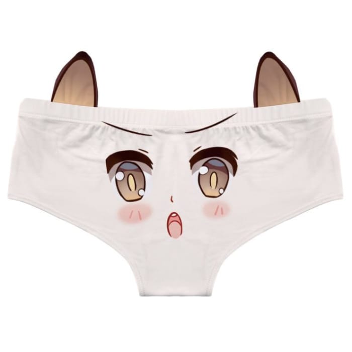 S-XL Japanese Kawaii Anime Face Emoji Undies Panties C16849