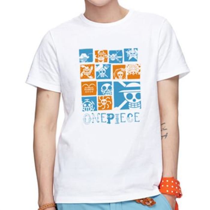 S-XL White Fashionable Cartoon T-shirt CP165325 - Cospicky