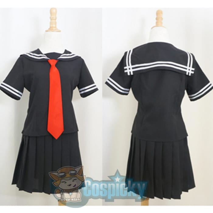 Sailor Collar School Black Uniform Suit with Red Tie CP152140 - Cospicky