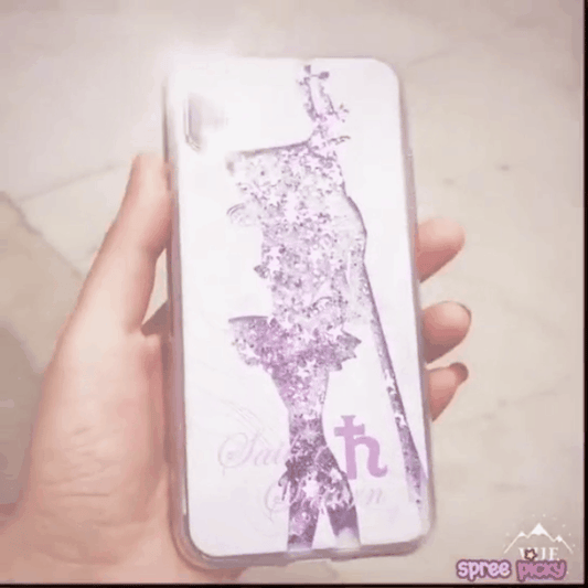 Sailor Moon Chibi Saturn Quicksand Liquid Glitter Phone Case