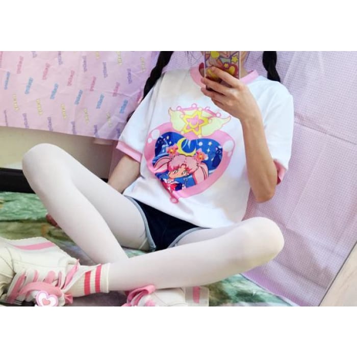 [Sailor Moon] Chibi Usagi Chibi Moon T-shirt Top CP153312 - Cospicky