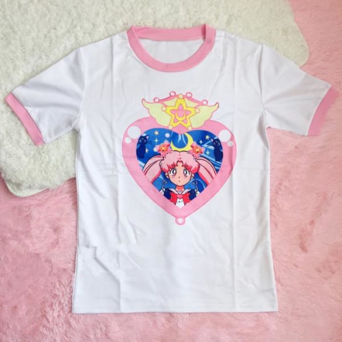 [Sailor Moon] Chibi Usagi Chibi Moon T-shirt Top CP153312 - Cospicky