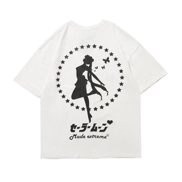 Sailor Moon Reflective Printed Loose T-shirt C14984 - 