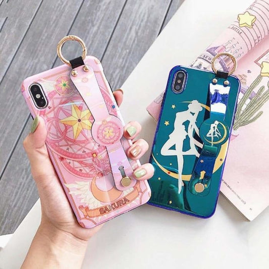 Sailor Moon Sakura Wrist Strap Phone Case C14094 - phone 
