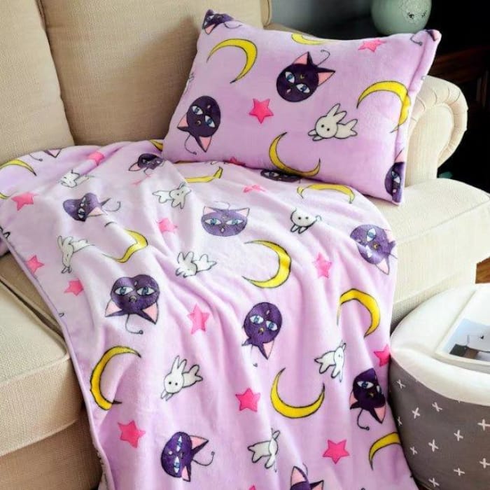 Sailor moon Tsukino Usagi Cosplay Props Luna Cat Flannel Blankets C13253 - Cospicky