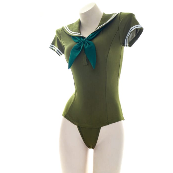 Sailor Style Uniform Green Swimsuit BE946