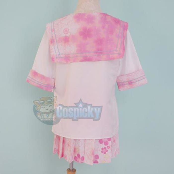 Sakura Cherry Blossom Sailor Seifuku Shirt and Skirt with Sakura Bow Set CP152054 - Cospicky