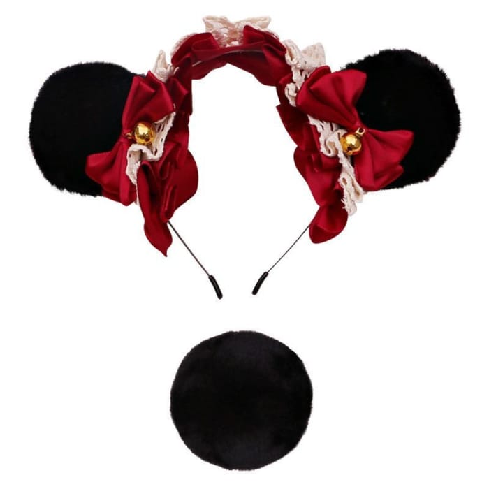 Set :  Bear Ear Headband + Bear Tail Cosplay Costume-4