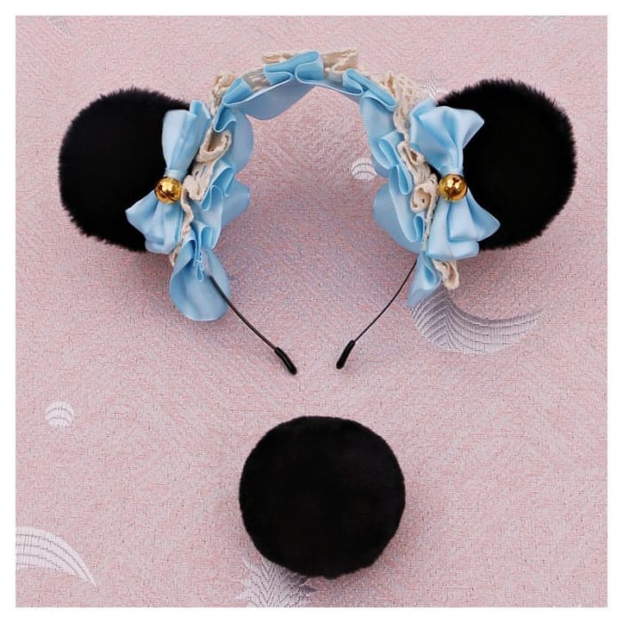 Set :  Bear Ear Headband + Bear Tail Cosplay Costume-10