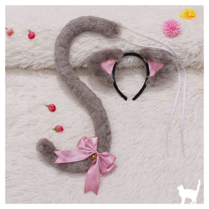 Set :  Cat Headband + Cat Tail Cosplay Costume-3