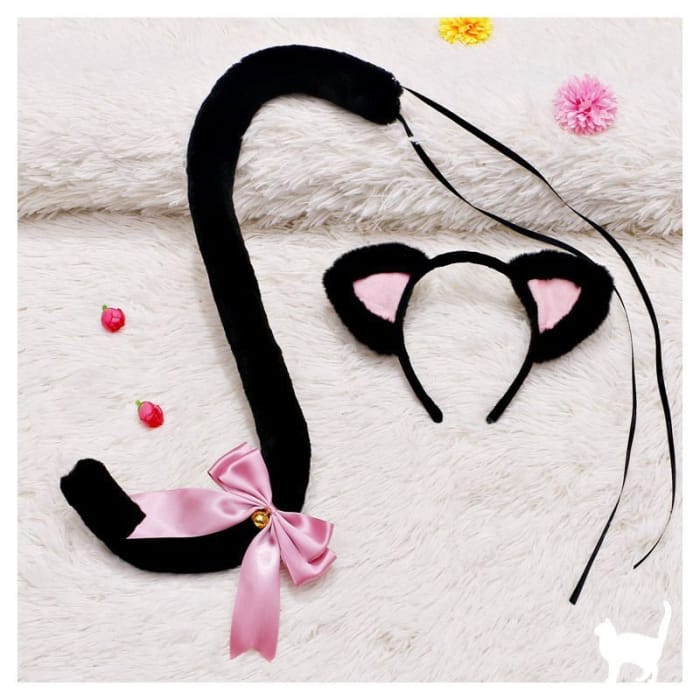 Set :  Cat Headband + Cat Tail Cosplay Costume-5