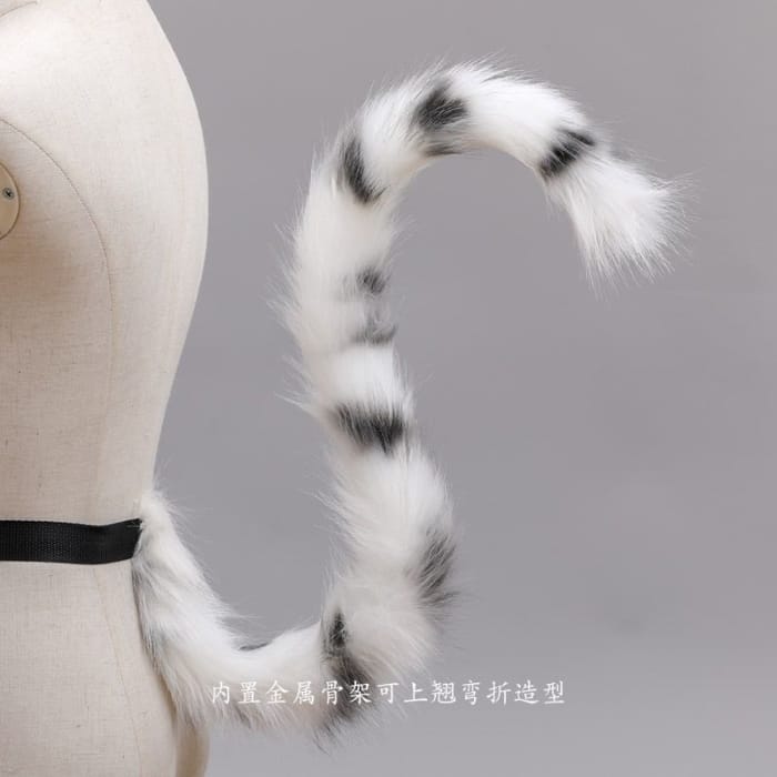 Set :  Cosplay Cat Ear Chenille Headband + Tail-3