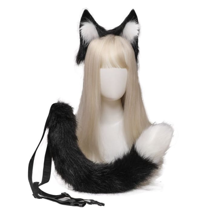 Set: Fluffy Fox Ear Headband + Tail-4
