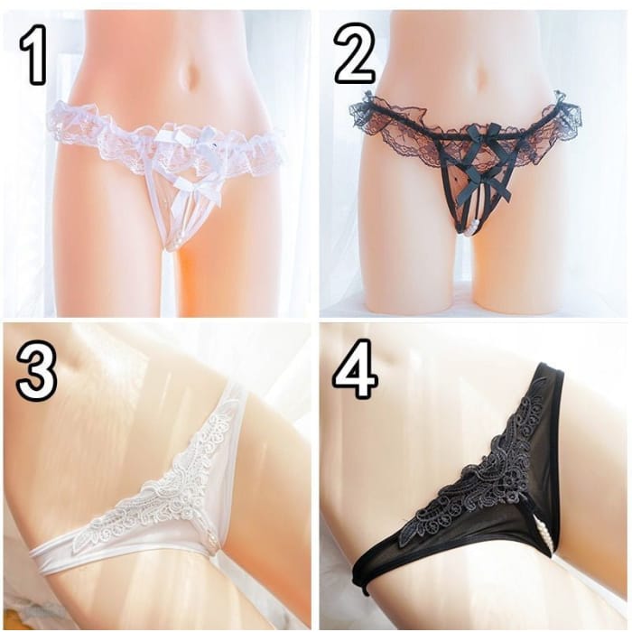 Set of 4: Lace Thongs YC1143 - Sexy Lingerie