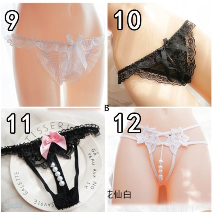 Set of 4: Lace Thongs YC1143 - Sexy Lingerie