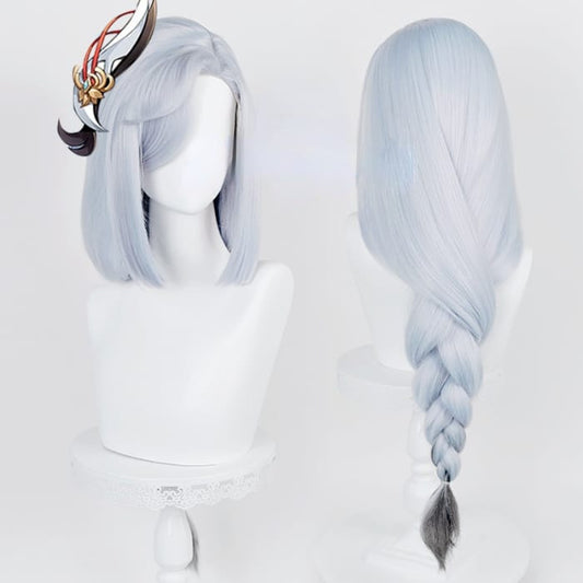Shenhe Gradient Silver Gray Braid Cosplay Wig C17006