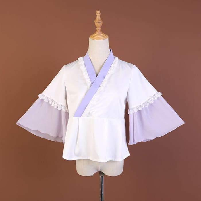 Short-Sleeve Hanfu Top / Strappy Dress / Set-4