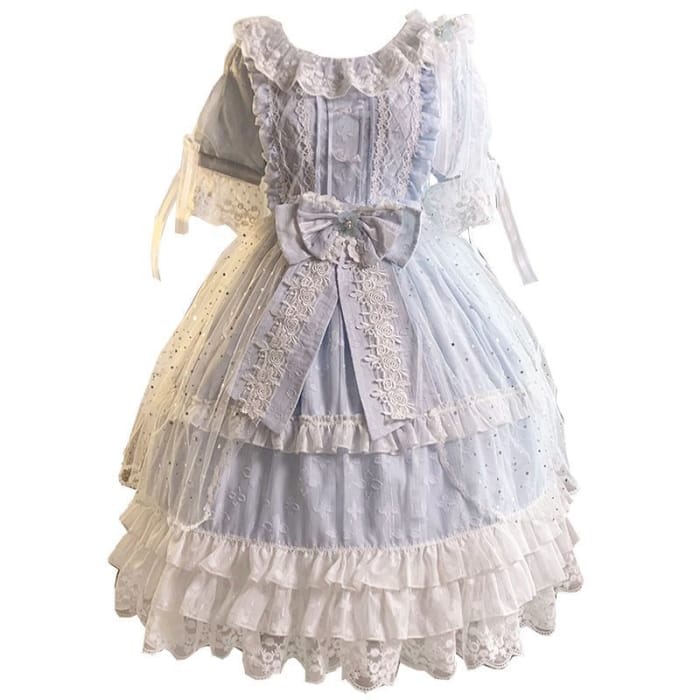 Short-Sleeve Ruffle Mesh Lolita Dress-2