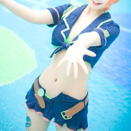 S/L [Love live] Rin Hoshizora Swimsuit Cosplay Costume CP153855 - Cospicky