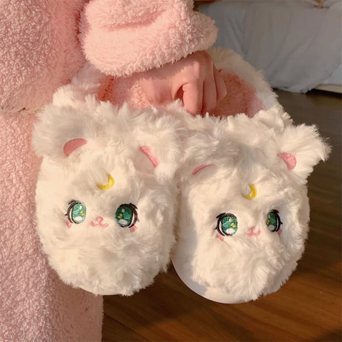 Super Cute Sailor Moon Luna Diana Kawaii Cat Home Slippers