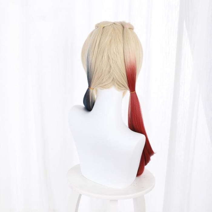 The Suicide Squad Harley Quinn Red Blue Red Black Blonde Cosplay Wig CC0315 - Cospicky