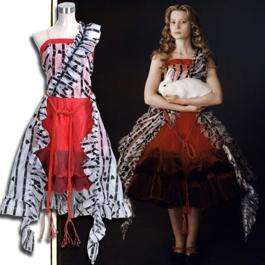 Tim Burton Alice In Wonderland Red Court Um Dress Costume