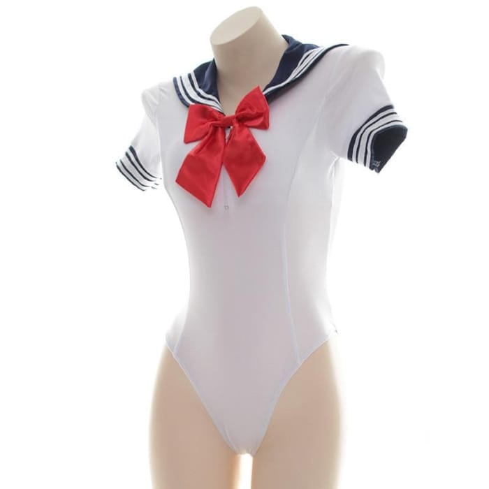 White Sailor Bow Seifuku Swimsuit C14413