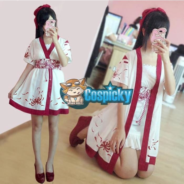 White/Black Harajuku Kimono Dress CP179867 - Cospicky