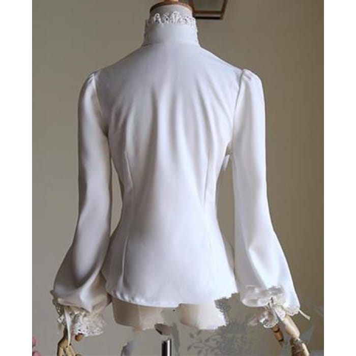 White/Black Unisex Prince Victoria Blouse Shirt CP153323 - Cospicky