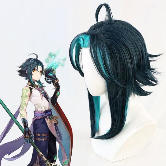 Xiao from Genshin Impact Halloween Green Cosplay Wig CC0235 - Cospicky