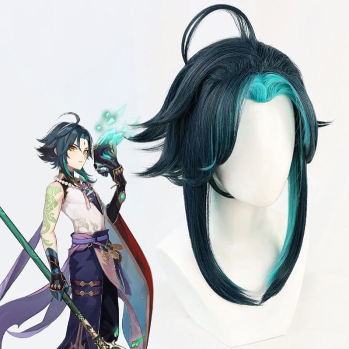 Xiao from Genshin Impact Halloween Green Cosplay Wig CC0235 - Cospicky
