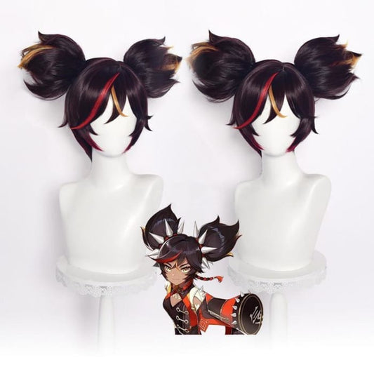 Genshin Impact Xinyan Black Brown Cosplay Wig CC0290 - Cospicky
