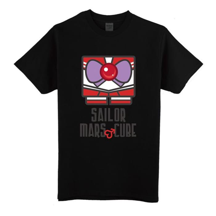 XS-XL Black/Red [Sailor Moon] Sailor Mars Cube Tee shirt CP153300 - Cospicky