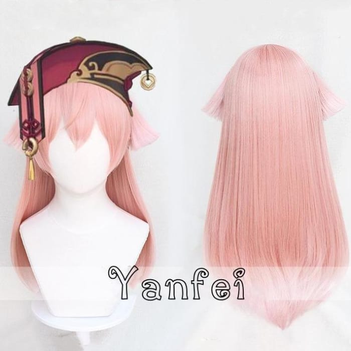Genshin Impact Yan Fei Pink Peach Pastel Gradient Cosplay Wig CC0191 - Cospicky