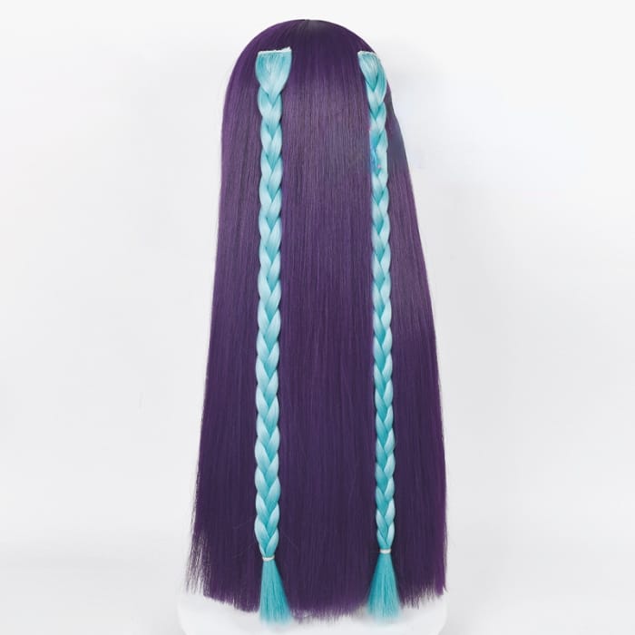Yun Jin Purple Hime Cute Blue Braids Cosplay Wig C17009